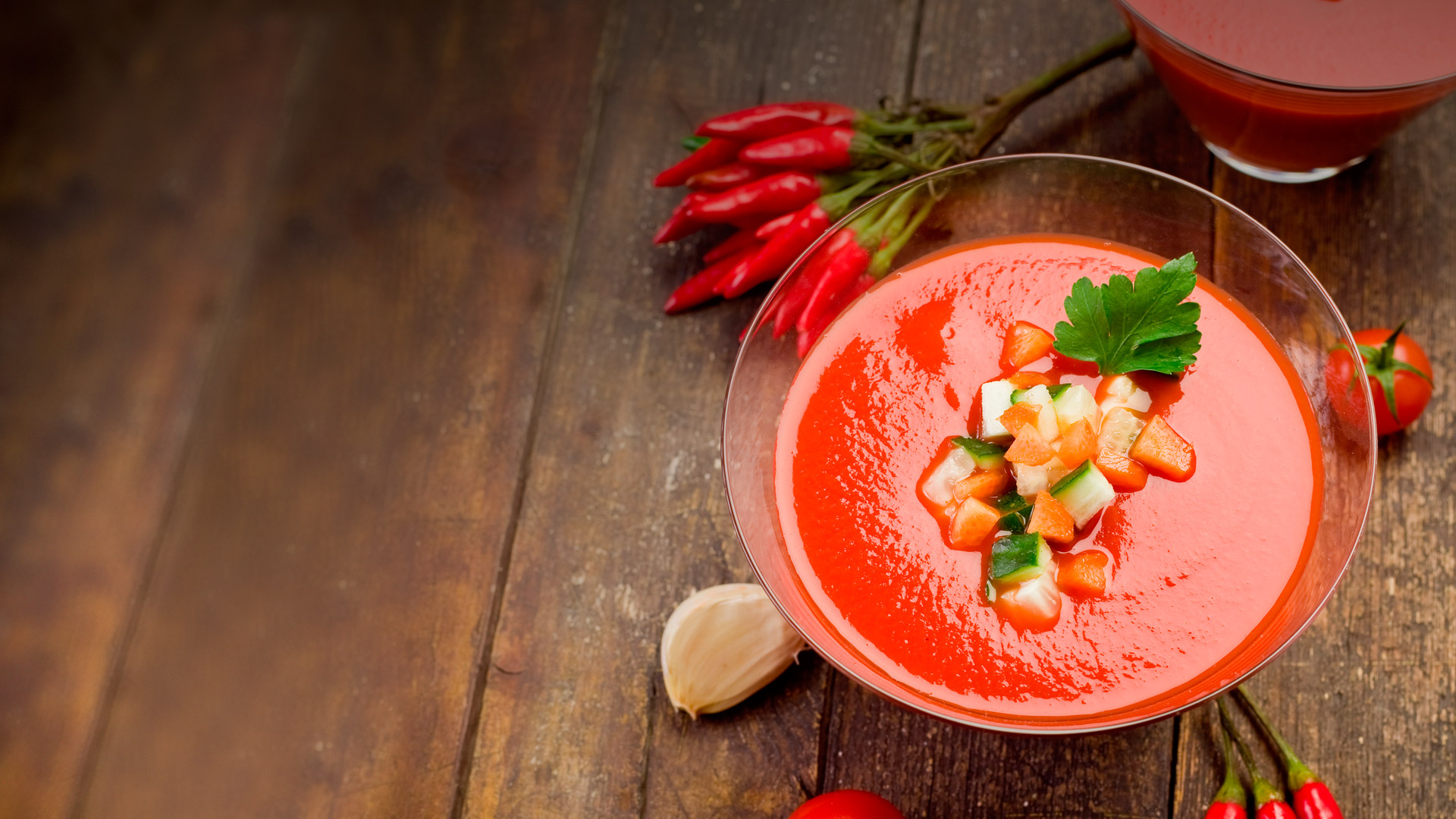 Gazpacho “Andaluz”. (Cold vegetable soup)