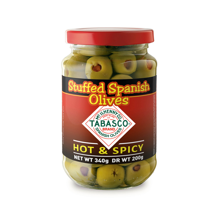 Serpis. Green olives with Tabasco pepper