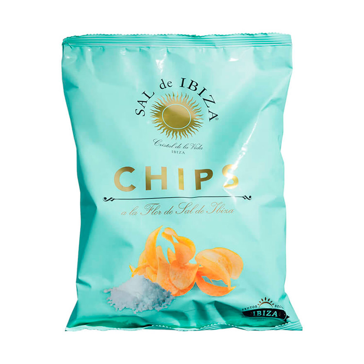 Sal de Ibiza. Chips con flor de sal