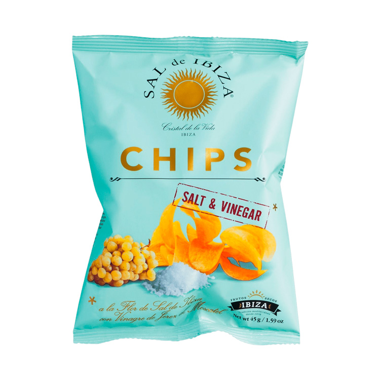 Sal de Ibiza. Chips con sal y vinagre