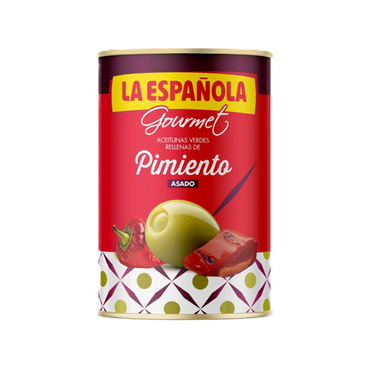 La Española. Green Mazanilla olives stuffed with pepper