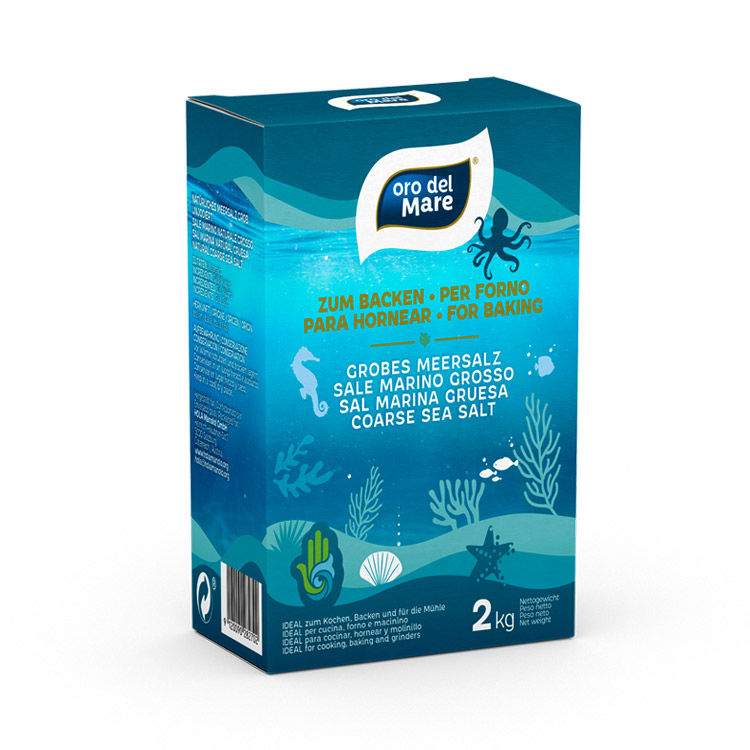 Oro del Mare. Sal marina natural gruesa para hornear